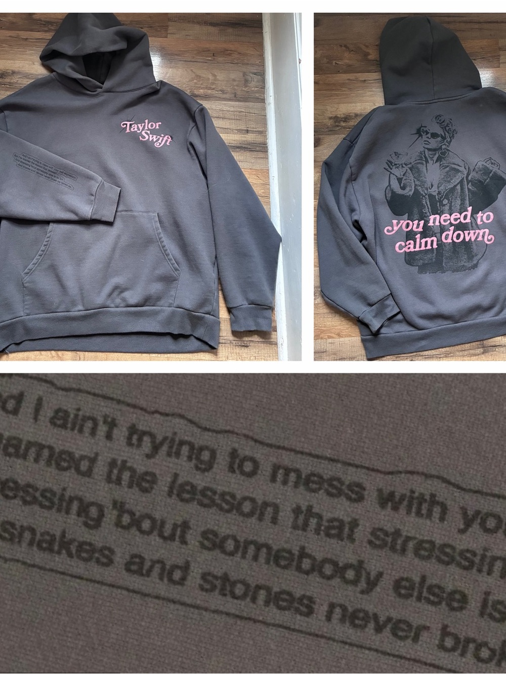 Taylor Swift  Lover {you need to calm down} Hoodie  Authentic XL